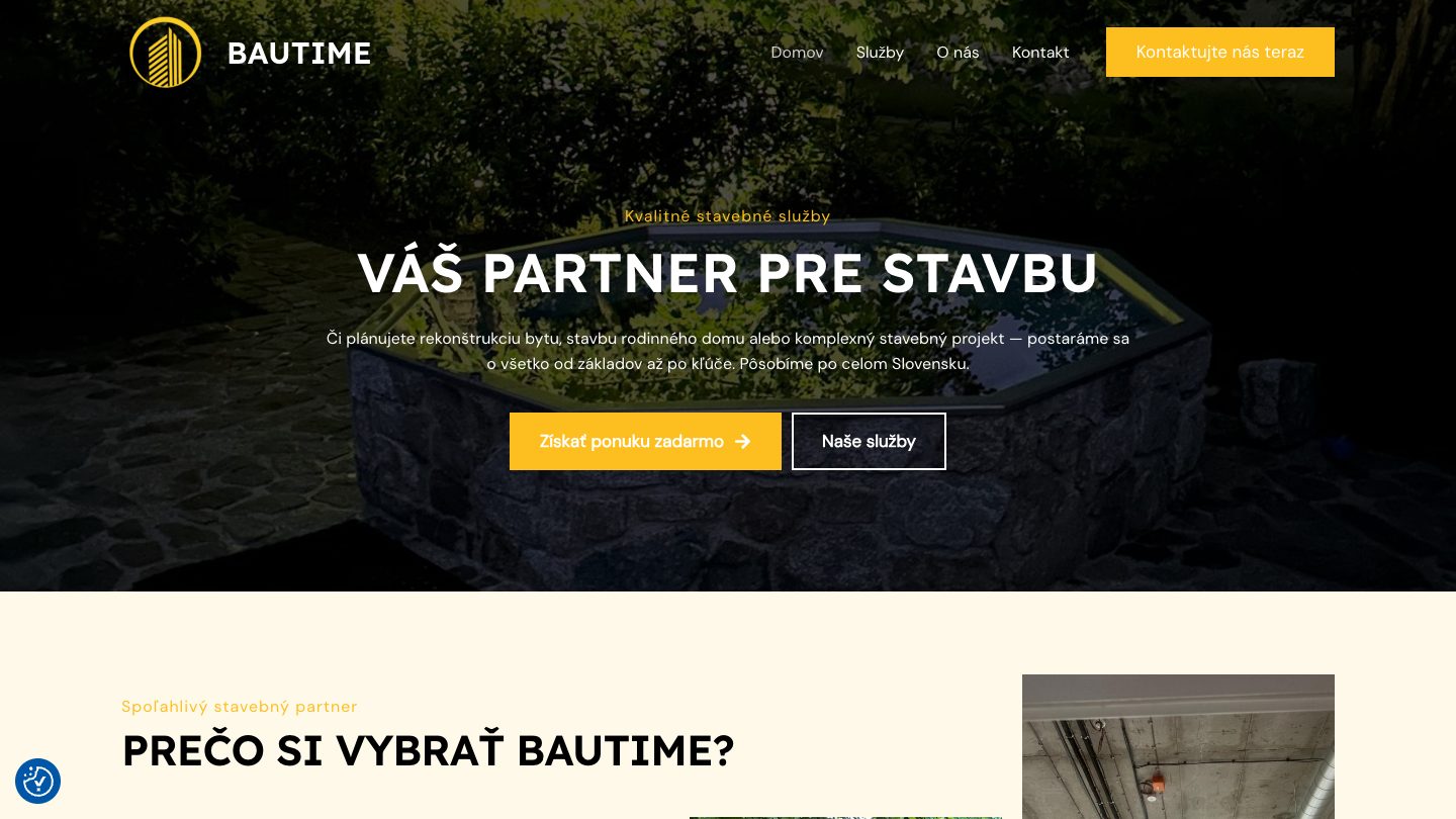 Náhľad webu bautime.sk