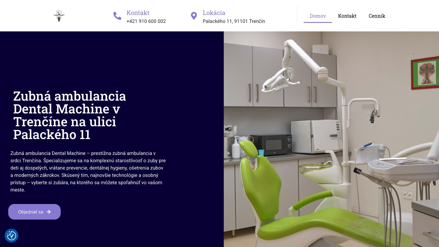 Náhľad webu dentalmachine.sk