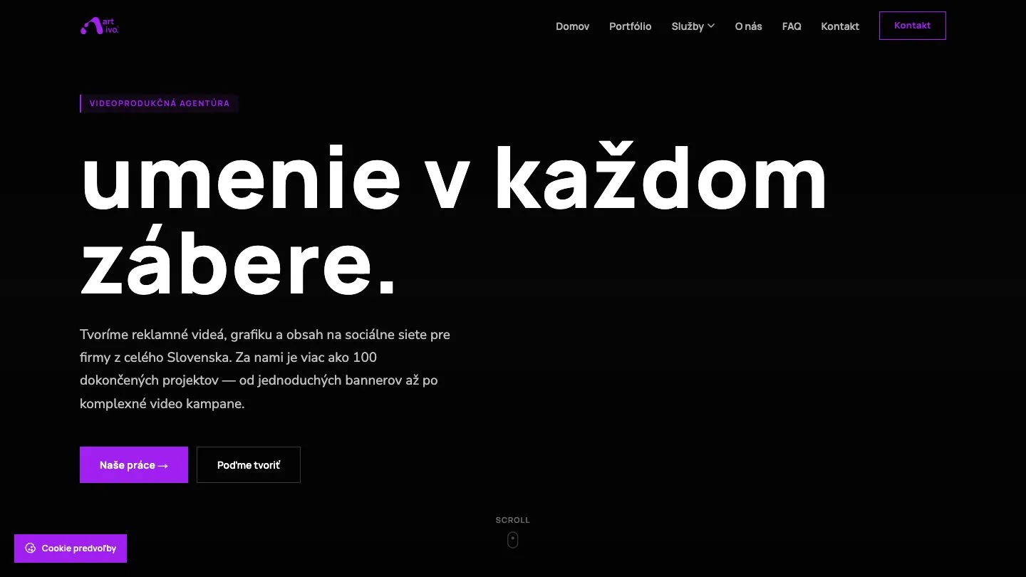 Náhľad webu artivo.sk