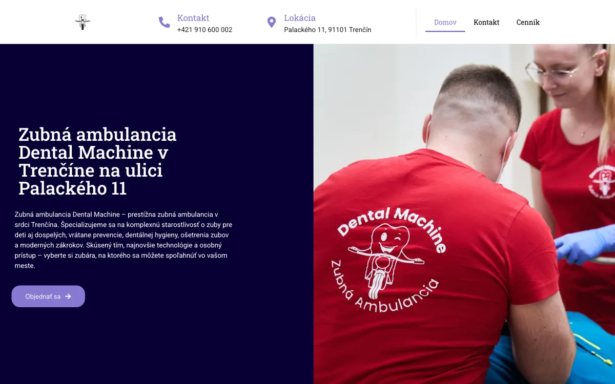 Web Dental Machine, zubná ambulancia Trenčín, zobrazenie na počítači